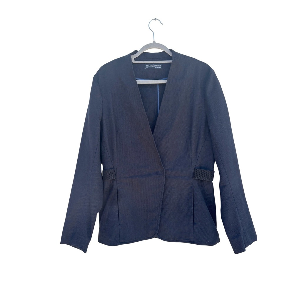 Peruvian Connection Black Cotton Blend Blazer Jacket US‎ 12 UK 16 DE 42